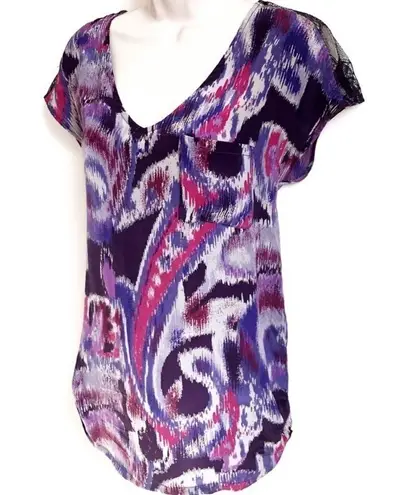 Gibson 🆕 silk watercolor short sleeve blou…