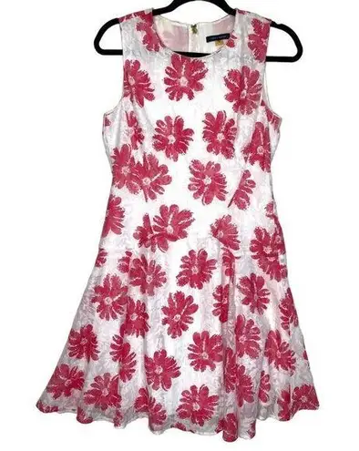 Tommy Hilfiger ‎ Lace Pink White Floral Dress -Sz 4 Lined