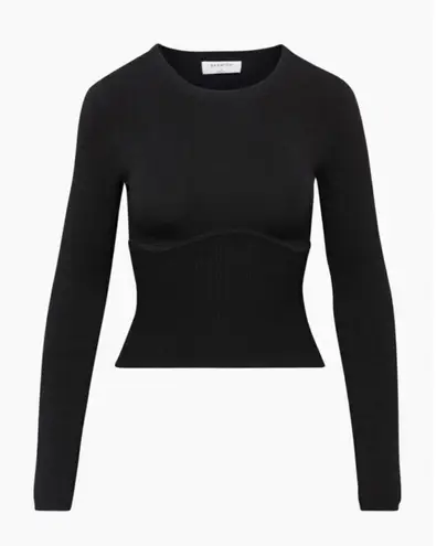 Babaton Sculpt Knit Empire Longsleeve Black Top (S)