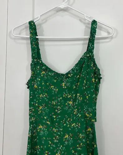 Faithfull the Brand Size 4 Green Floral Esther Open Back Tie Tank Mini Sundress
