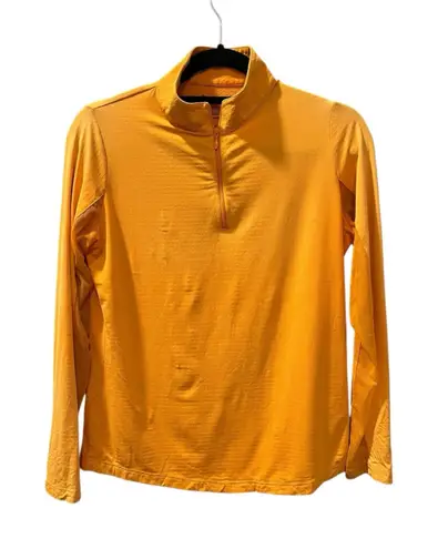 IBKUL Size Small Sun Protection Mock Neck Golf Shirt Long Sleeve Outdoor Orange
