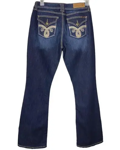Seven7 Ladies Bootcut Embroidered Back Pocket Jeans Blue Size 10
