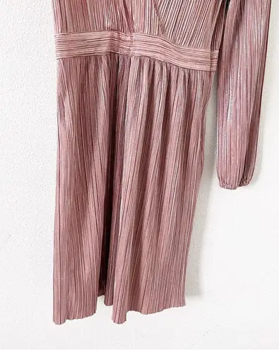 Maje Rixo Plissé Dress in Pale Pink