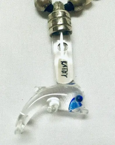 Expandable Glass Dolphin Necklace Black