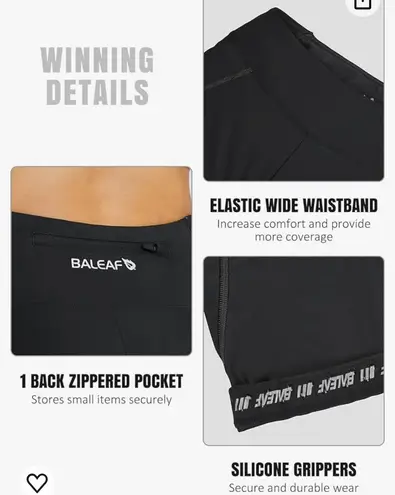 Baleaf Women's Padded Bike Shorts Cycling Pants Bicycle Capris Biking Spin Legging 3/4 UPF 50+