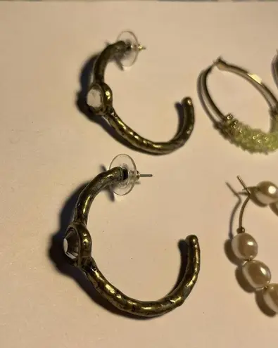 Lot Of 4 Women’s Hoop Costume Earrings Pierced Mix