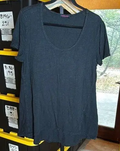 Fresh Produce Black 100% Cotton Short Sleeve High Low Tee Size XL