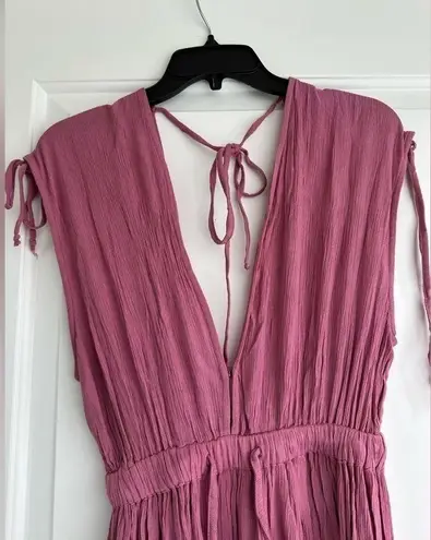 Elan Ruched Tiered Cover Up Maxi Dress X-Small PINK VIOLET 