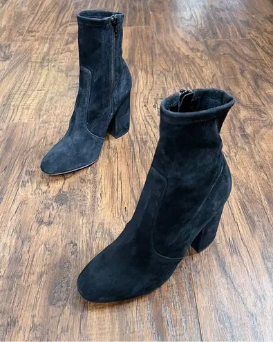 Valentino Garavani Valentino • Stretch-Suede Sock Boots ankle booties block heeled zip leather