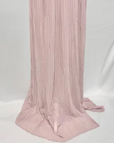 TFNC New Plus Pleated Chiffon Slit Maxi Bridesmaid Dress Pink Mink Size 18