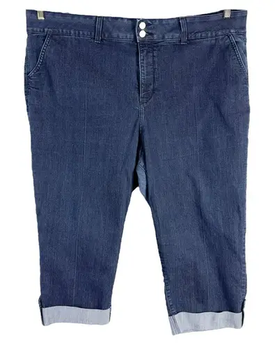 NYDJ Not Your Daughters Jeans Plus Size 24W Capri Crop Dark Blue High Rise 1486