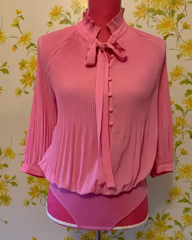 Lulumari Accordion bodysuit blouse pink size M