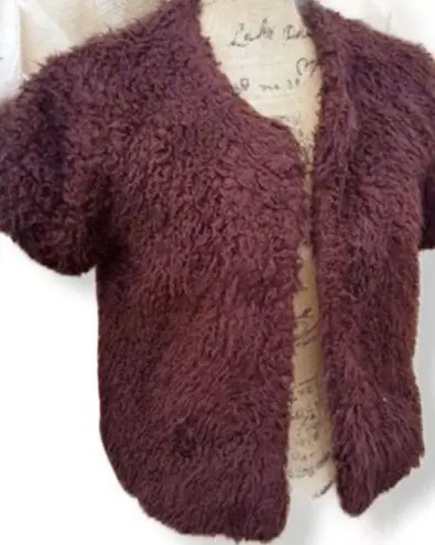 Anne Klein Ann Taylor Fuzzy Jacket Short Sleeves NWT