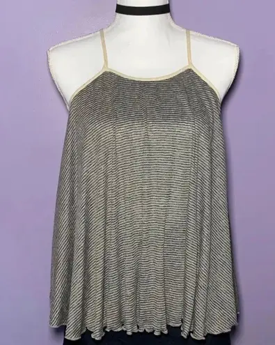 Hem & Thread NEW Boutique Grey and White Striped Tank