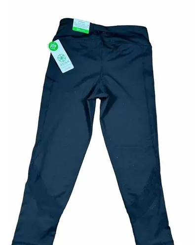 Gaiam Om Mesh Yoga Capri Compression Workout Bottoms Pants Black Size Small New