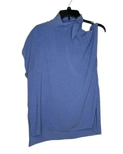 Purple Snow Pearl By Lela Rose Women's Top Scarf Neck High-Low Hem Sheer Blouse Purple Small