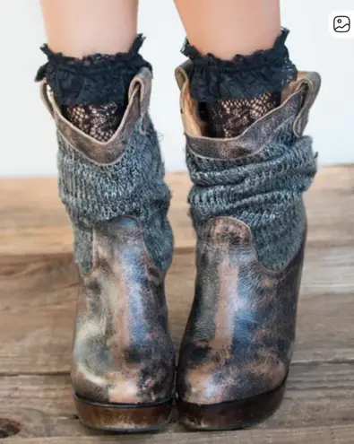 Bed Stu BED STÜ Bruges Slouchy Wood Platform Wedge Boots - rustic teak size 7