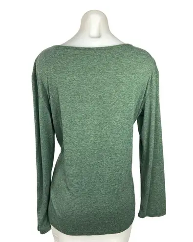 Unbranded Green Round Neck Pullover Simple Long Sleeve Basic T Shirt Top Size L Size L