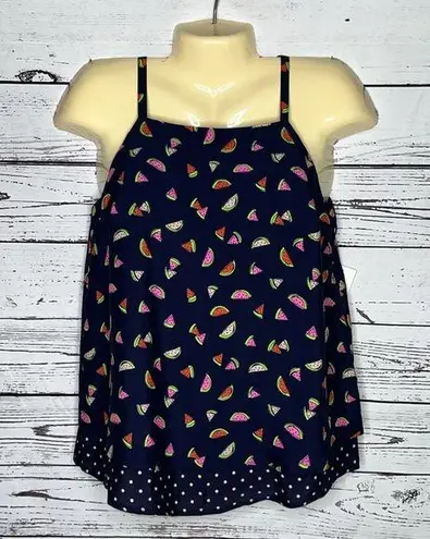 Maison Jules NWT Sz S Watermelon Fruit Print & Polka Dot Layered Tank Top Blouse