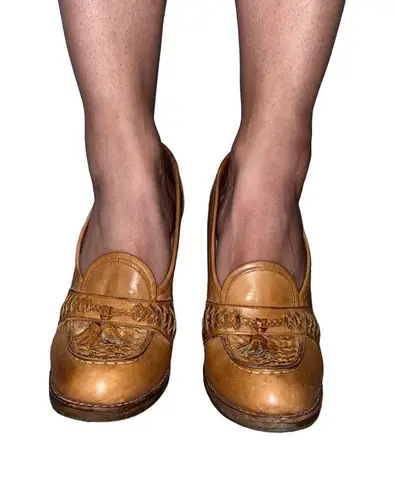 Wild Pair Vintage 70’s Brown Leather Wedge Loafers