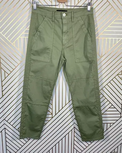 3x1  Simone Cropped Trousers in Light Moss Green