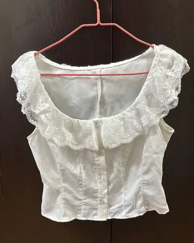 White Ruffle Two Piece Set