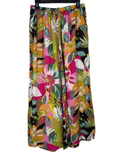 Rachel Roy Ultra Wide Leg Colorful Pants Womens Sz M Boho Beachy Vacation Light Green Size M