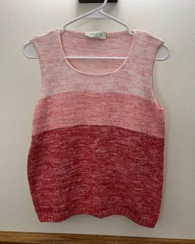 Gispa Italian Knit Pink Ombré Cardigan Tank Set Size L Size L