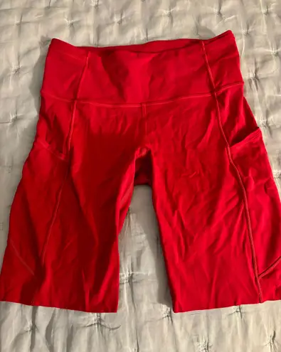 Lululemon Red biker shorts