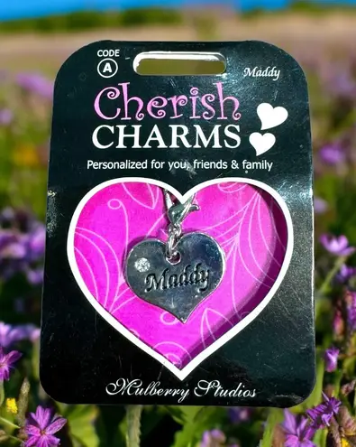 5/$35 Cherish Charms MADDY Name Bracelet Charm NEW NWT Silvertone Silver Tone