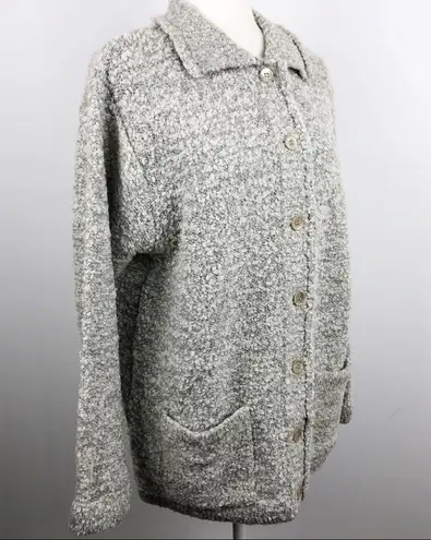 Le Moda Gray Wool Blend Button Up Coat Large