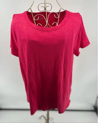 J. Crew Girlfriend Crewneck Tee Shirt Pink Short Sleeves Top Womens Size Large