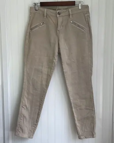 Jag jeans mid rise skinny tan khaki pants pockets school uniform work size 4