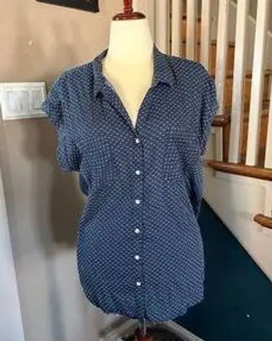 Jachs  blouse sleeveless navy blue,button up soft material thumbnail 1