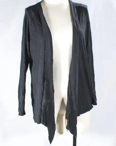 Classic Black Drape Open Cardigan Jennifer Aniston Style Casual Minimalist Size L