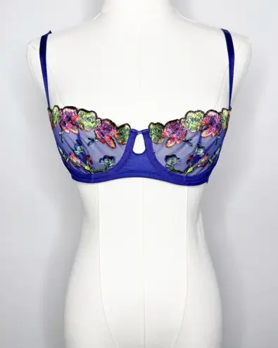 Savage x Fenty WESTERN WILDFLOWER UNLINED BALCONETTE BRA Size 30C NWT Purple