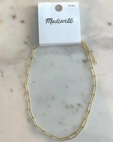 Madewell NWT  Paperclip Chain Necklace In Vintage Gold