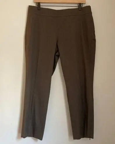 Akris Punto Ankle Zip Tapered Cropped Pants US 12 Olive Green Cotton Blend