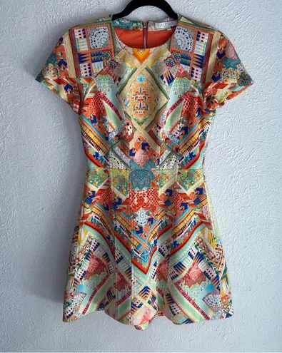 Alexis Multicolor Geometric Print Mini Dress Small kaleidoscope