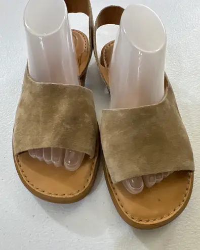 Born Suede Slingback Sandals Tan Comfort Casual Women Size 8