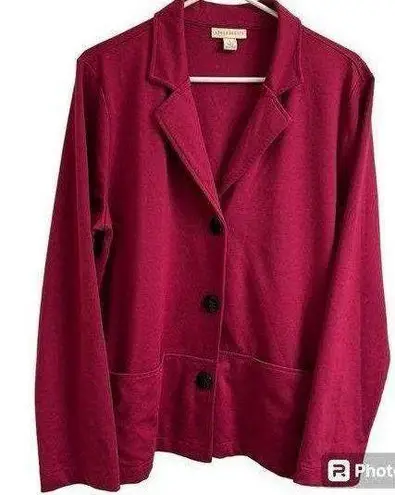 appleseed's Appleseed’s Women’s Lg Magenta Casual Blazer Jacket Button Front Collar Unlined