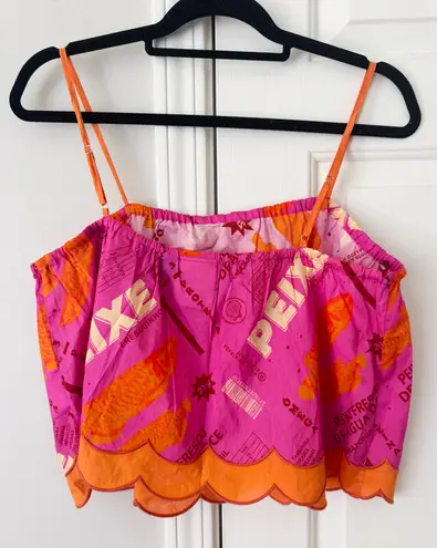 Farm Rio Printed Scallop-Hem Swing Cami Top, Size L