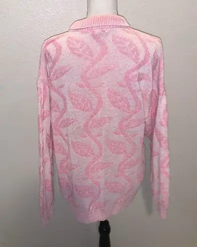Eminent Vintage pink retro collared knit sweater