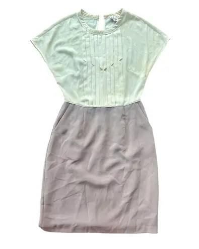 Reiss Valentin US 4 Beige Taupe Sheath Dress Pleated Career Party Cocktail