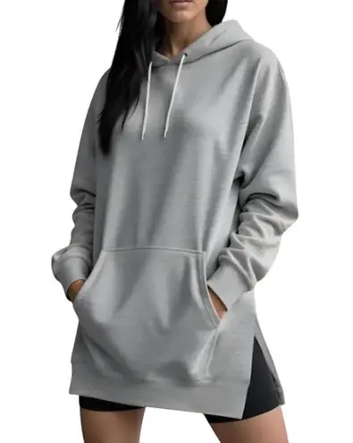 The Warmy Oversized Hoodie Dress in Light Gray, Size L Gray Size L