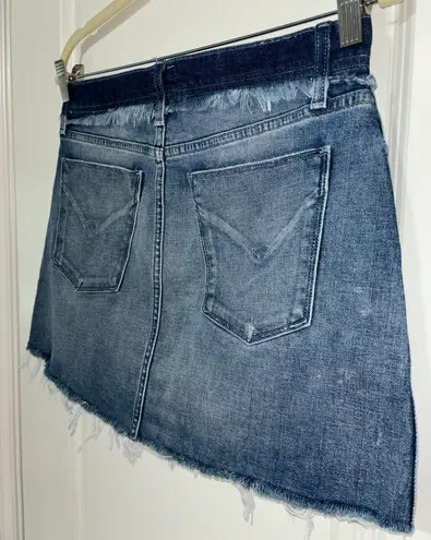 Hudson Denim Jean Skirt Raw Hem Fringe 28