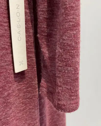 Caslon New Soft Knit Long Sleeve Side Tie Midi Dress Red Heather Size Medium