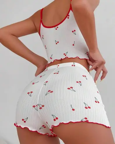 SheIn Cherry Print PJ Set