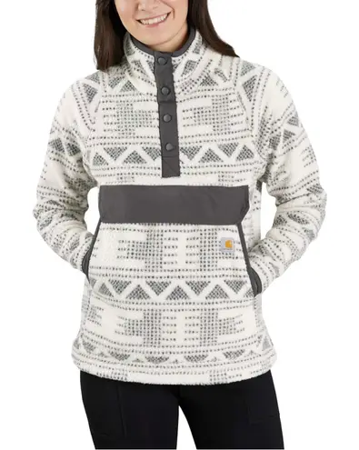 Carhartt  Women's Geometric Teddy Jacket in Cream and Gray