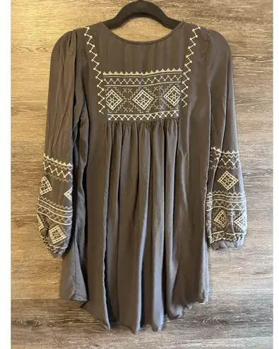 Monoreno Cottagecore Embroidered Peasant Tunic Sz S Festival Boho Western Top
